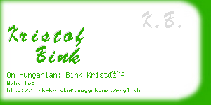 kristof bink business card